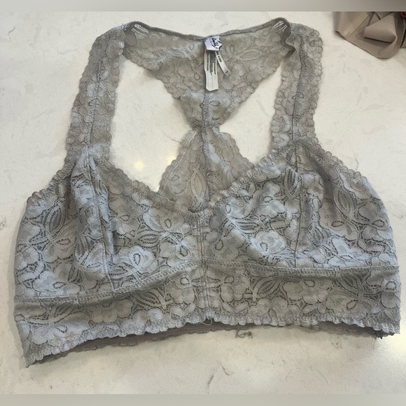 Free People Gray Lace Bralette Size Small - Picture 2 of 8